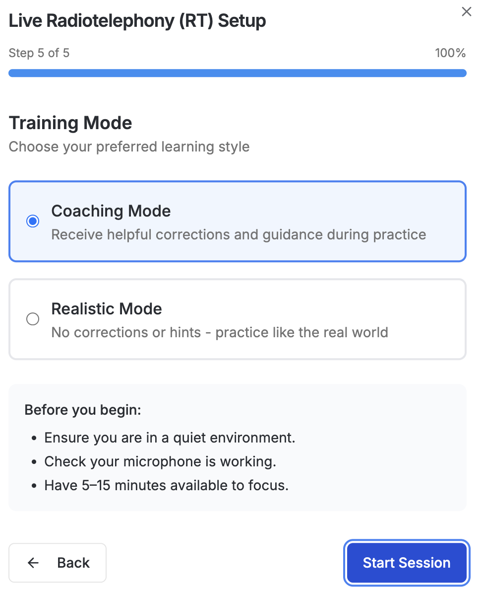 RT training screen 1